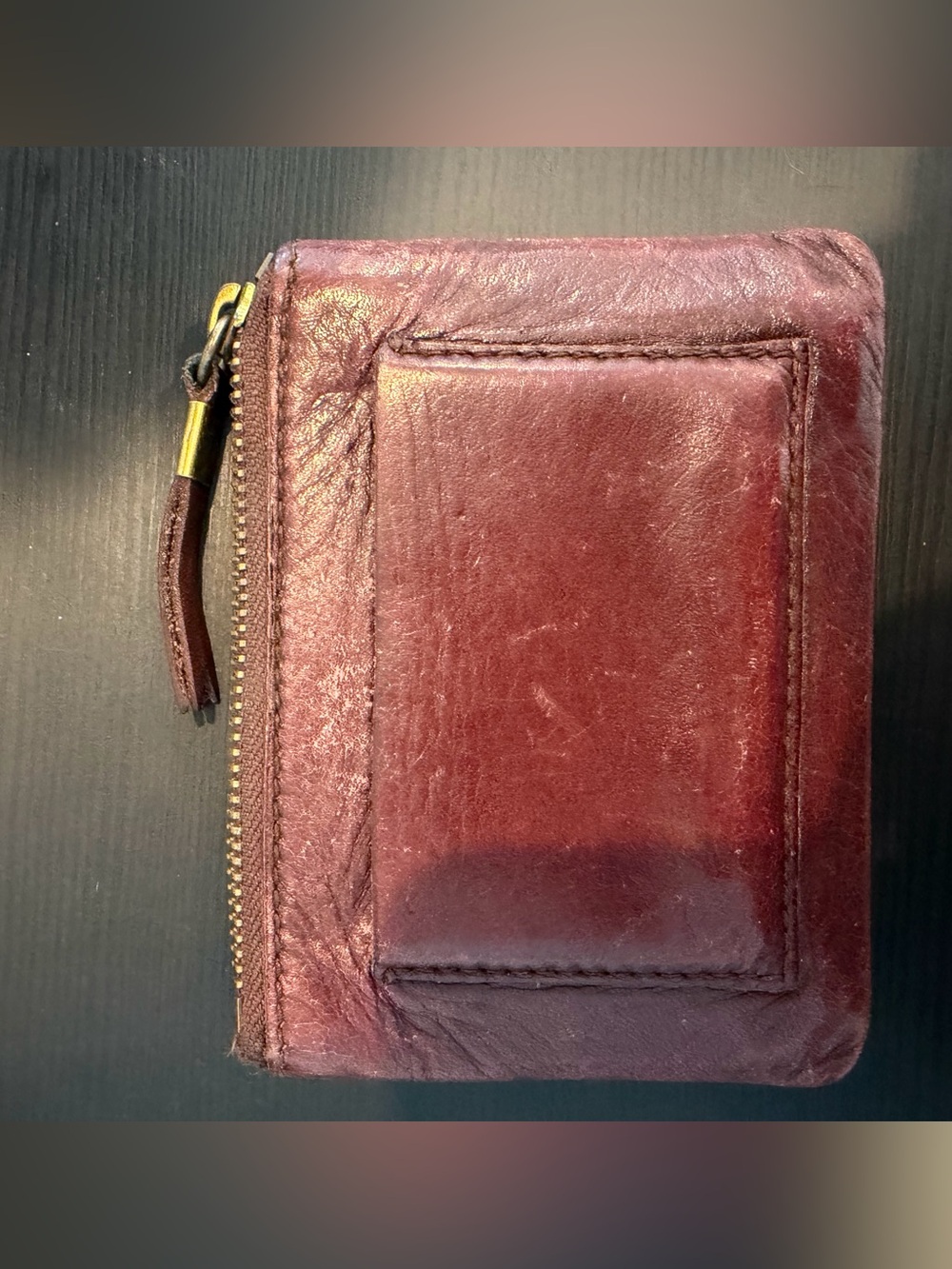 Madewell Leather Zip Wallet - Burgundy